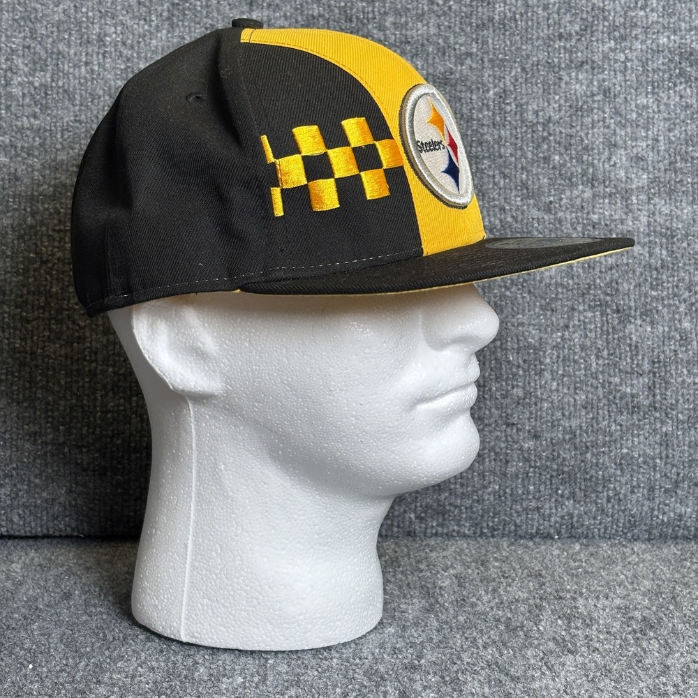 Pittsburgh Steelers Hat Cap Fitted Mens 7 3/4 Black Yellow NFL Football New Era - Picture 2 of 10